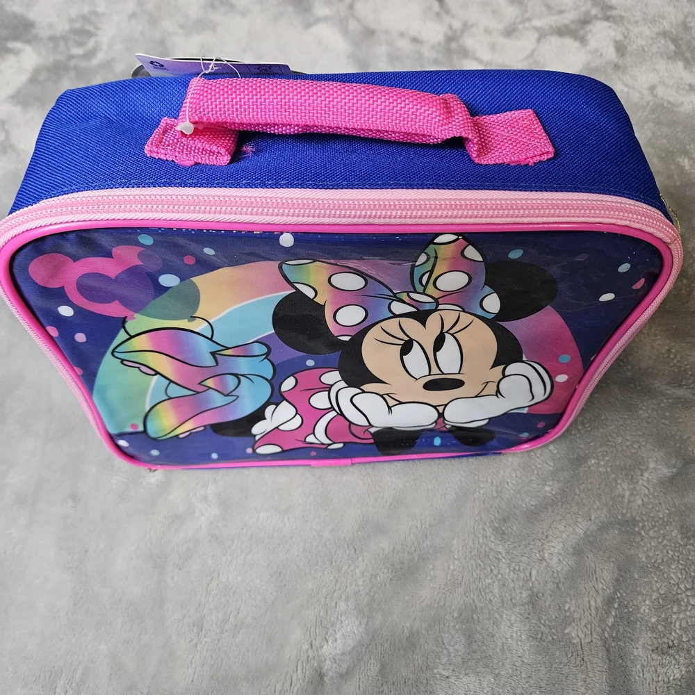 Disney Minnie Mouse Insulated Lunch Box Kids Rainbow Glitter
